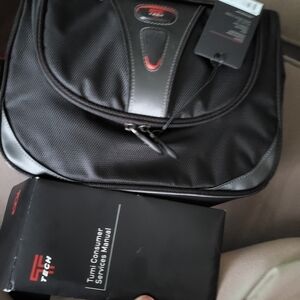 NEW Tumi  Tech Travel Black Toiltry Bag with Red Accents